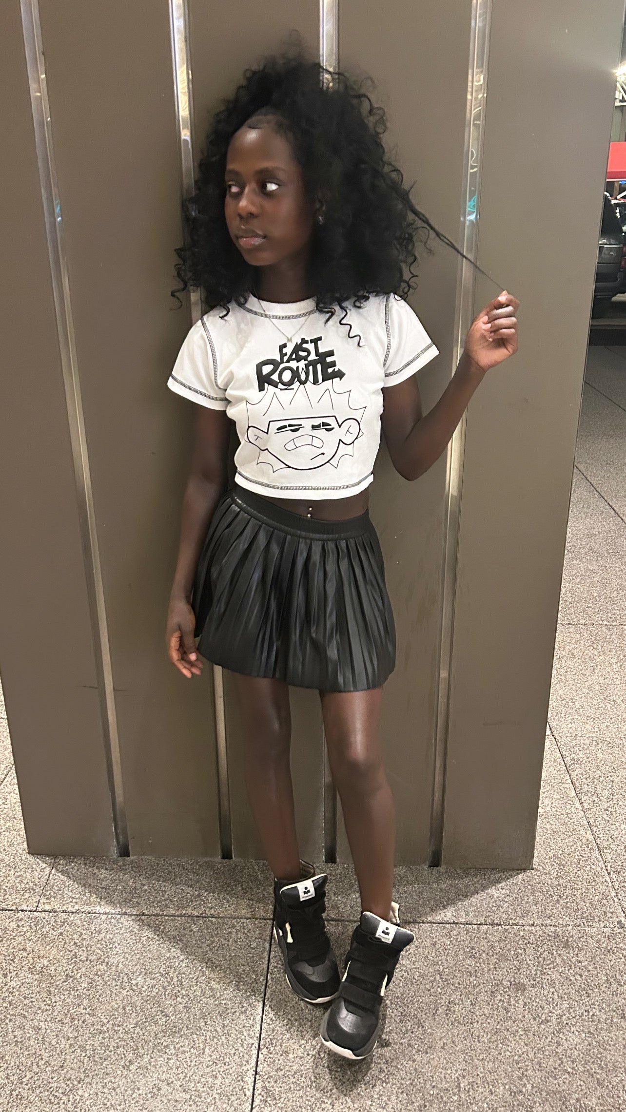 FACE LOGO TEE CROP TOP