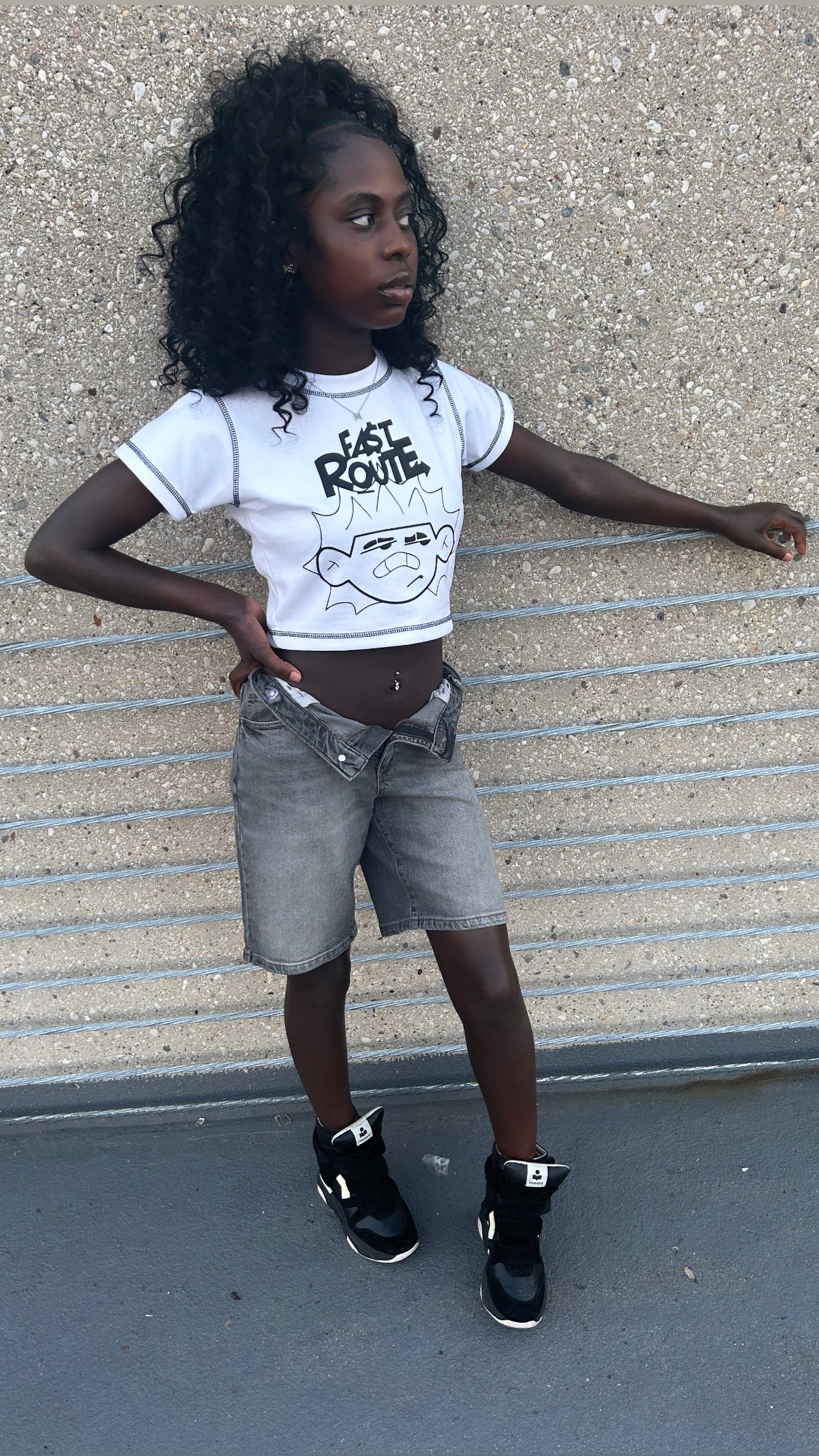 FACE LOGO TEE CROP TOP