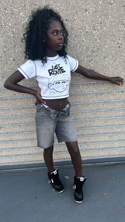 FACE LOGO TEE CROP TOP